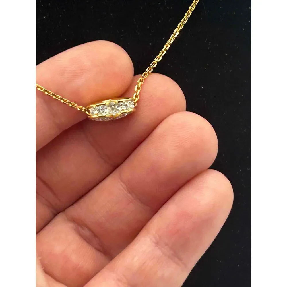 Swarovski Good Gold Chain Heart Pendant Necklace Crystal Accents - Picture 4 of 7